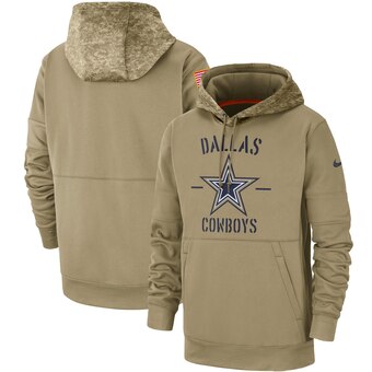 Men's Dallas Cowboys Tan 2019 Salute to Service Sideline Therma Pullover Hoodie Men's Dallas Cowboys Tan 2019 Salute to Service Sideline Therma Pullover Hoodie